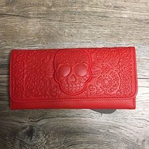 Loungefly red sugarskull wallet